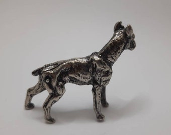 希少なアンティーク800シルバーのボクサー犬の置物、サイン入り - Etsy