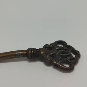 Antique French solid brass ornate key,collectable key,pendant brass key