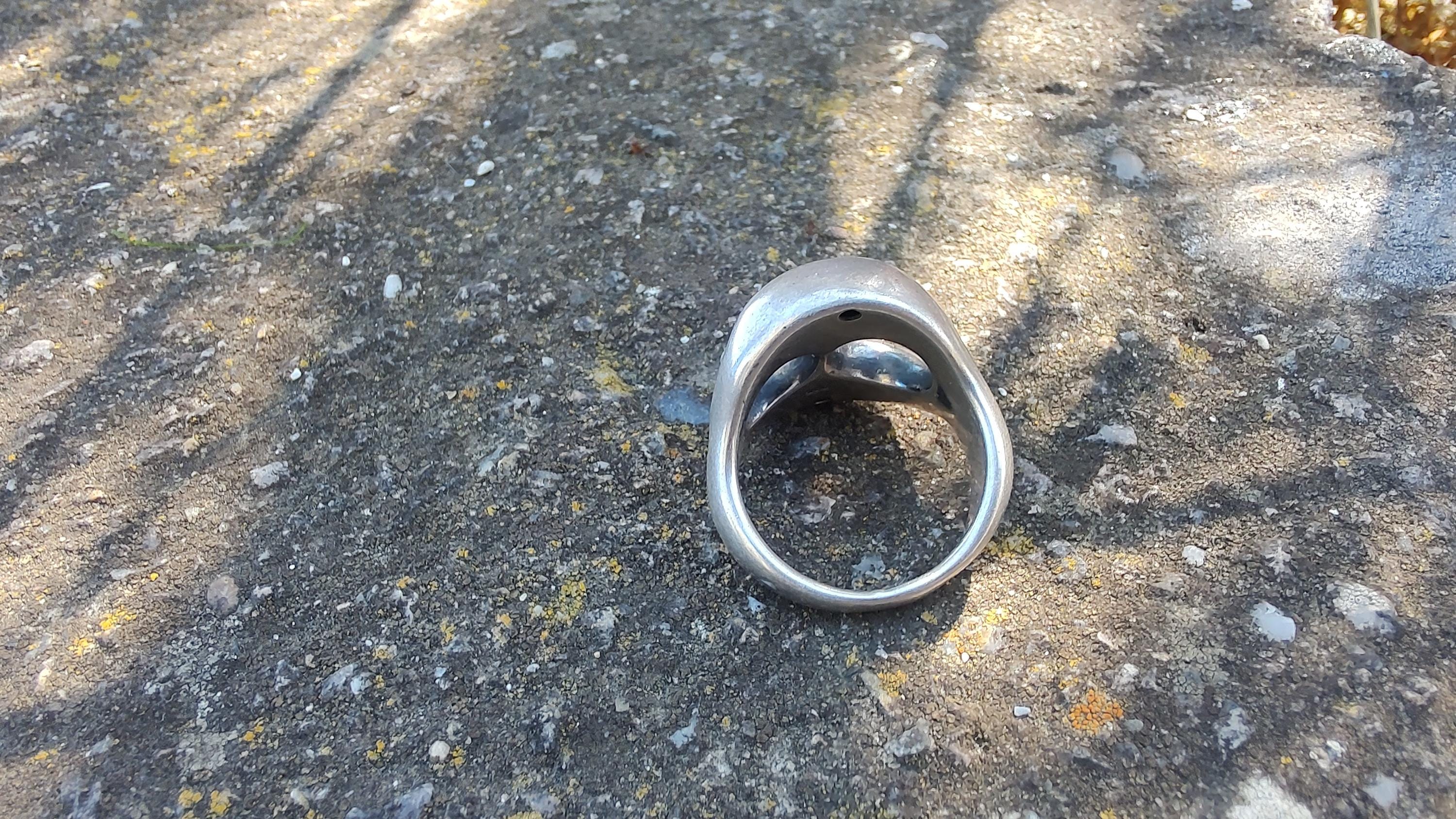 Bague Argent Massif Masque Vénitien Avec Marcassites – Taille 58 – Vintage