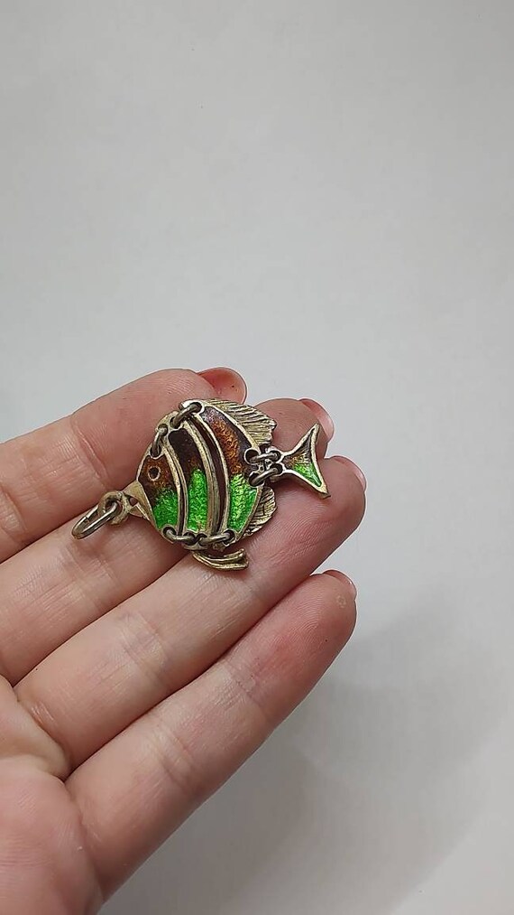 Vintage tropical fish Solid silver articulated Fi… - image 1