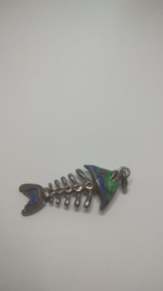 Antique Solid silver articulated Fishbone Cloison… - image 5