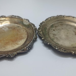 2 bandejas de alfinetes de prata 800 com contraste Art Nouveau antigo