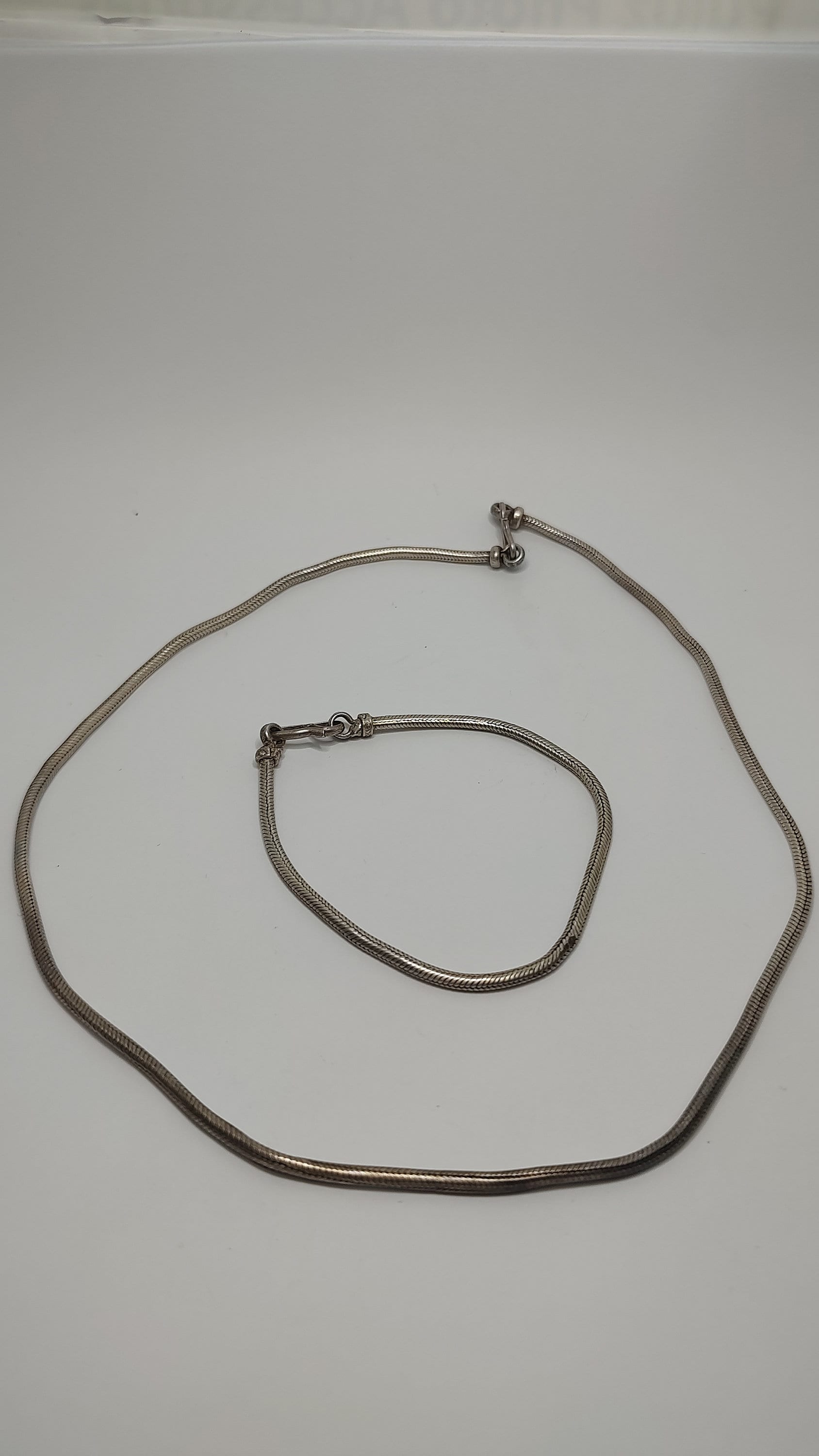 Vintage 925 Sterling Silver Snake Chain and Bracelet Set - Etsy Canada