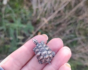 True antique 800 silver turtle miniatures,good luck gift