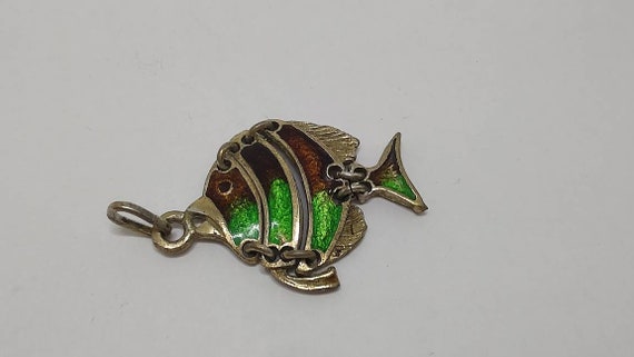 Vintage tropical fish Solid silver articulated Fi… - image 2