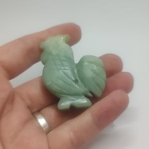 Hand Carved Jade Rooster figurine,Jade miniature,gemstone figurine,Feng Shui Ornament