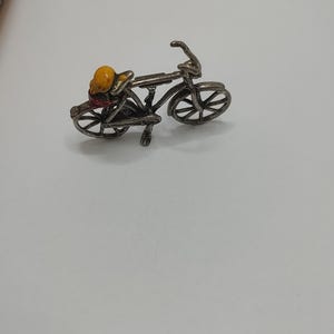 Hallmarked 800 Silver Bicycle Miniature Figurine,Vintage Sterling Silver Bicycle Miniature Figurine, Retro Cycling Decor, Collectible Bike