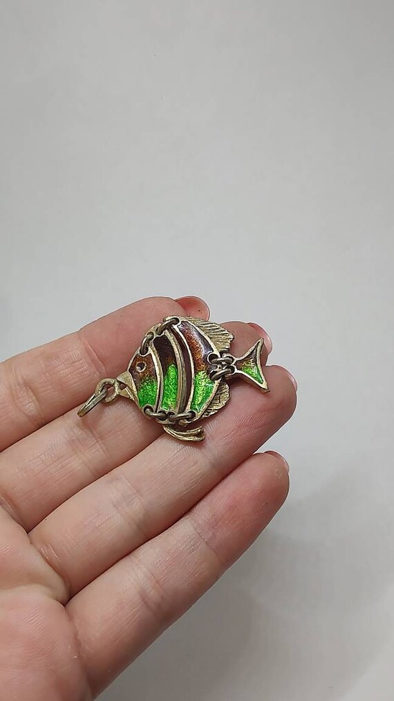 Vintage tropical fish Solid silver articulated Fi… - image 8