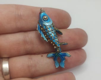 Vintage Collection Silver Filigree Movable Chinese Style Fish