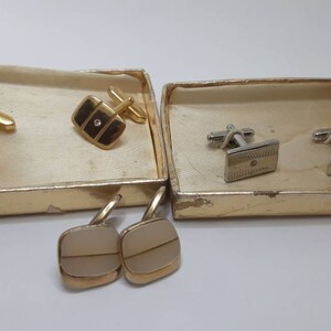 3pairs vintage metal cufflinks