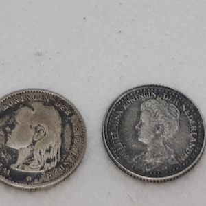 10 cents 1895 and 1919 Netherland silver coins