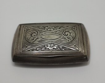 Art Deco 800 Silver Trinket Pill Box – Gilded Gold-washed