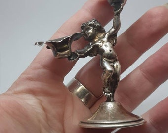 Portacandele Angelo Cherubino In Resina, Candelabro Per Tea Light, Statuetta Decorativa Vintage Per Casa, Regalo Sereno - 3
