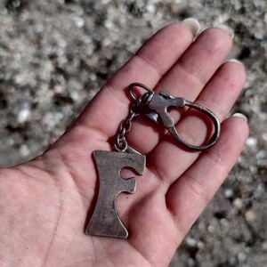 Antique Hallmarked Silver Keychain With Letter F - Etsy