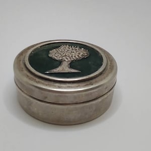 Vintage Ferrara Italian Sterling Silver Tree of Life Trinket Box