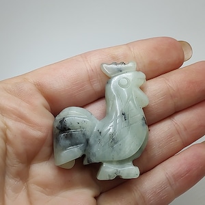 Hand Carved Jade Rooster figurine,Jade miniature,gemstone figurine