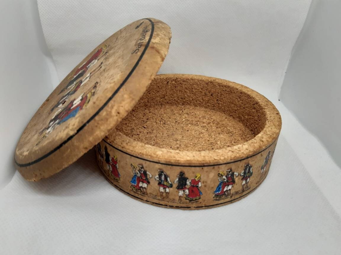 Italian Folk Cork jewelry box Etsy