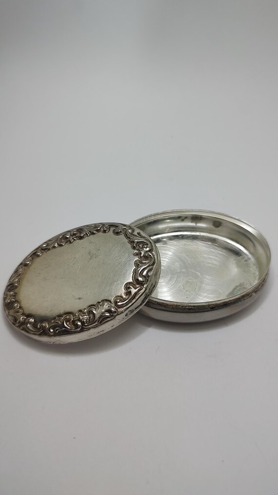 Rare hallmarked 800 solid silver oval italian flo… - image 2