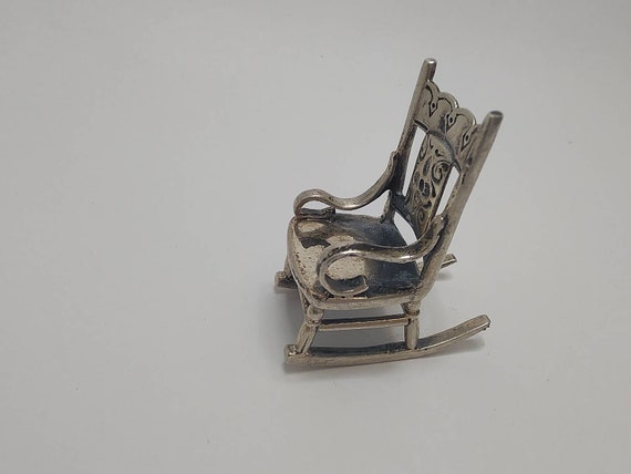 希少な800年製ソリッドシルバードールハウスチェア：ミニチュア