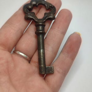 Antique French Key,ornate brass key,collectible cabinet key,furniture brass key