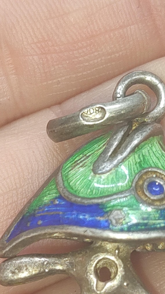 Antique Solid silver articulated Fishbone Cloison… - image 4