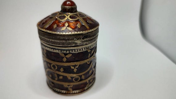 Antique Native american Solid Brass with gemstone… - image 1