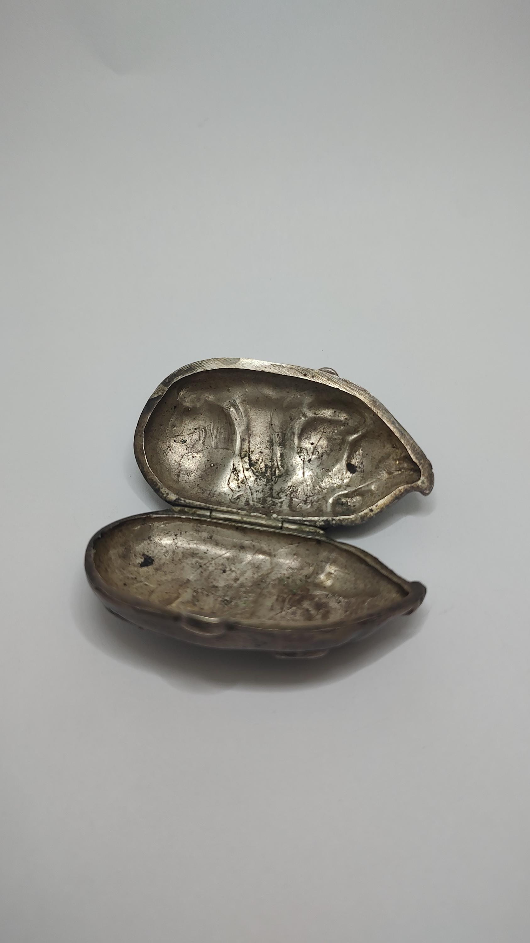 Rare Antique Pig Shaped Pill Box, Solid 800 Silver Animal
