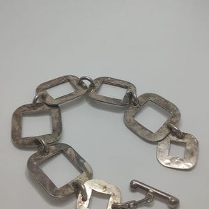 Signed heavy sterling silver bracelet,vintage 925 geometric bracelet