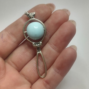 Rare Antique Signed 800 silver baby toy with bird design