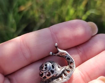 Antique 800 silver Hallmarked Miniature, Collectible silver snail