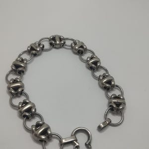 Pulseira vintage de prata esterlina, pulseira rara de prata 950