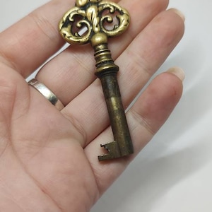 Rare brass ornate key,collectable key,pendant brass key