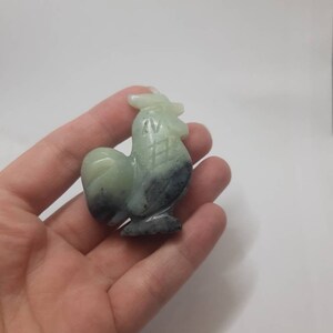 Hand Carved Jade Rooster figurine,Jade miniature,gemstone rooster figurine