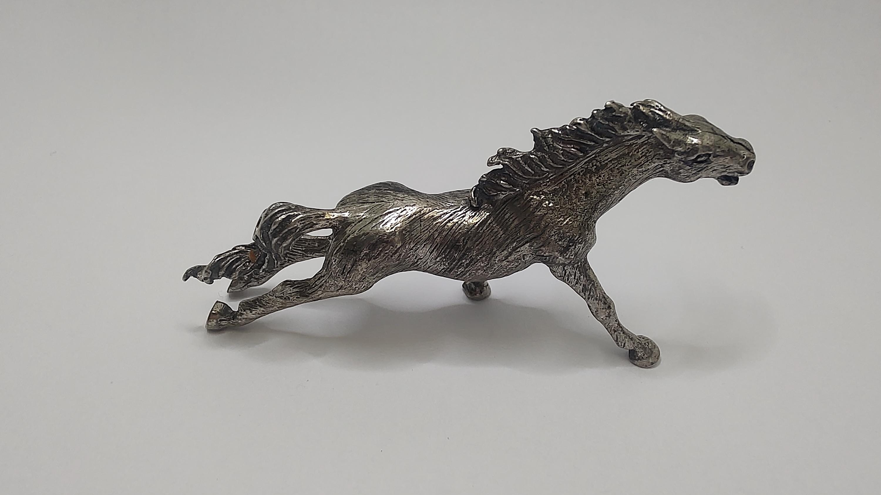 Vintage Sorini Pietro Sterling Silver Horse Sculpture: Equestrian 