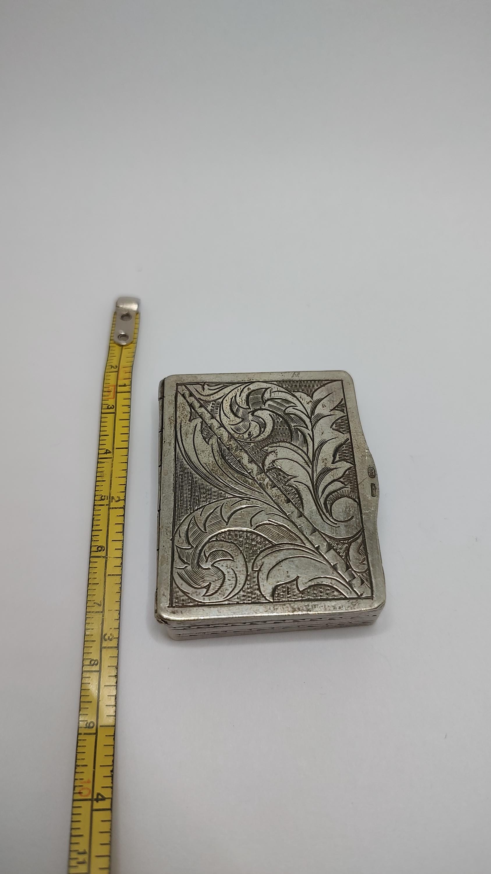 Vintage ALBO825 Snuff Pill Box アルボ825 Rare Art Deco Solid Silver Pill Snuff Box,800 Silver