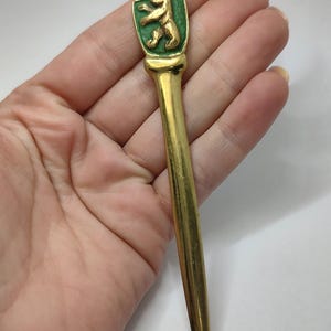 Navaja abrecartas de bronce con diseño de caballo, abrecartas vintage