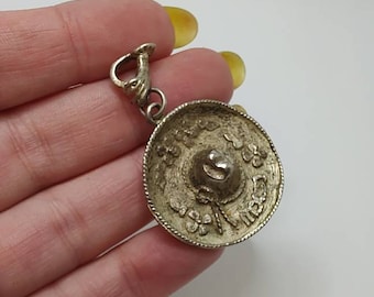 Chapéu sombrero mexicano vintage, sombrero de prata esterlina