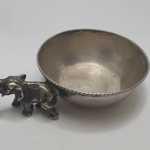 Vintage Designer 800er Silber Elefant Anstecknadel Tablett Ornament