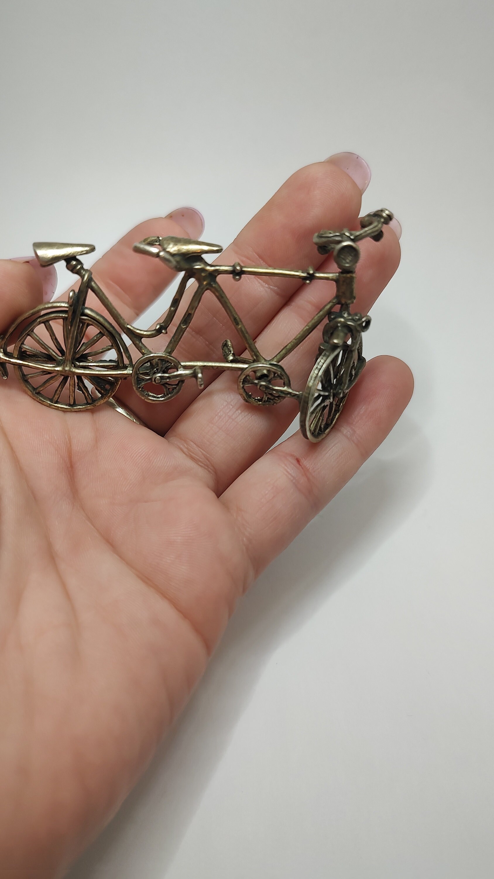 ヴィンテージ800シルバー2人乗り自転車ミニチュア - Etsy 日本