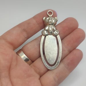 Vintage sterling silver Bear Bookmark,925 kids bookmark pendant