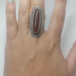 Vintage Islamic Sterling Silver Ring with Carnelian Gemstone