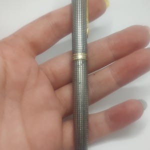 Vintage Parker 75 Sterling Silver Ballpoint Pen France – 925 Grid Pattern, Luxury Writing Instrument, Executive Gift for Him