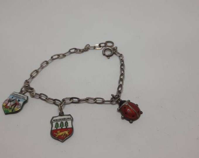 Old German Sterling Silver Charm Bracelet ,antique German Jewelry Etsy