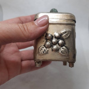 Antique Alpaca trinket box,Art noveau Trinket Box