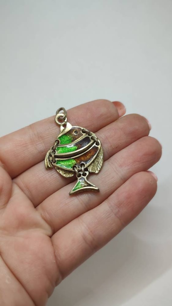Vintage tropical fish Solid silver articulated Fi… - image 4