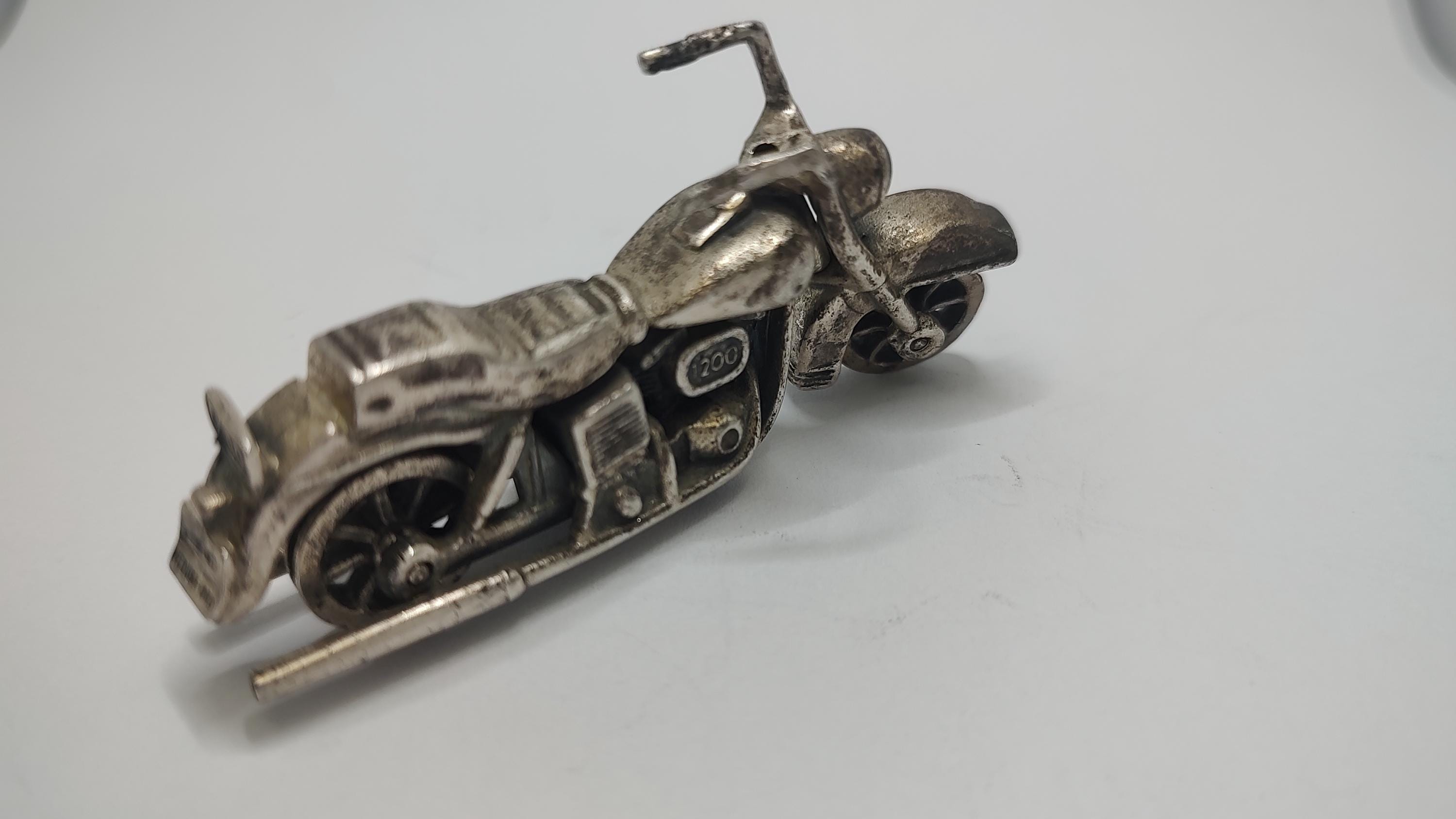 Medusa Oro Sterling Silver Motorcycle Ornament: Signed Italian