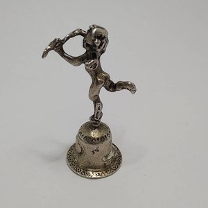 Antike 800er Massivsilber Engel Cherub Glocke