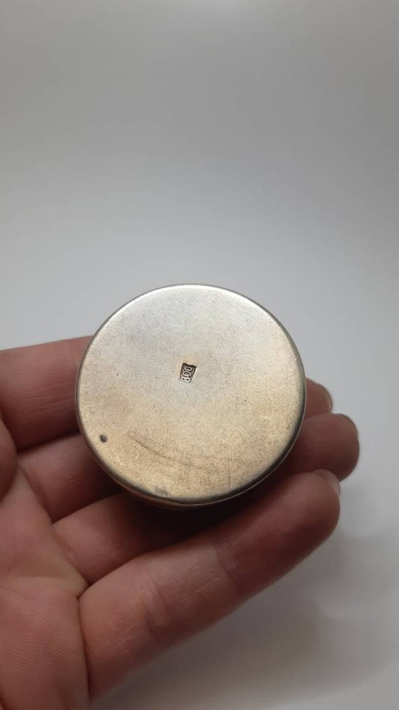 Antique Filigree Silver mini box with Hand Painte… - image 4