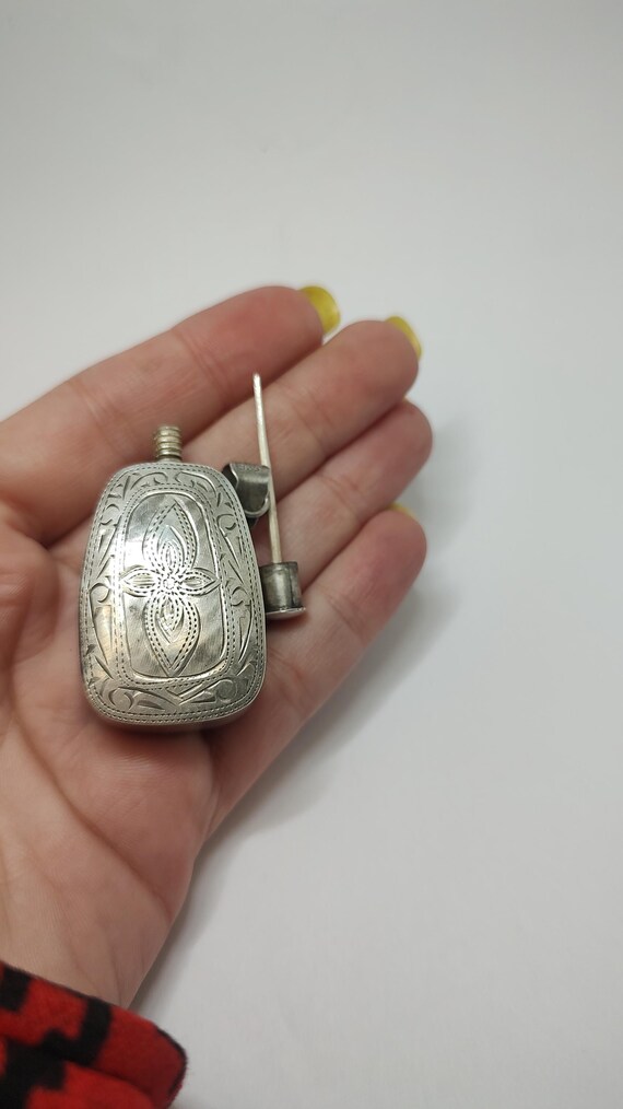 Pendentif Flasque à Parfum En Argent 925/1000 - Poids 12,05 G - Occasion - Fabriqué En France