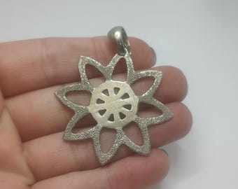 Rare Hallmarked Bocadamo 925 Flower sterling silver pendant